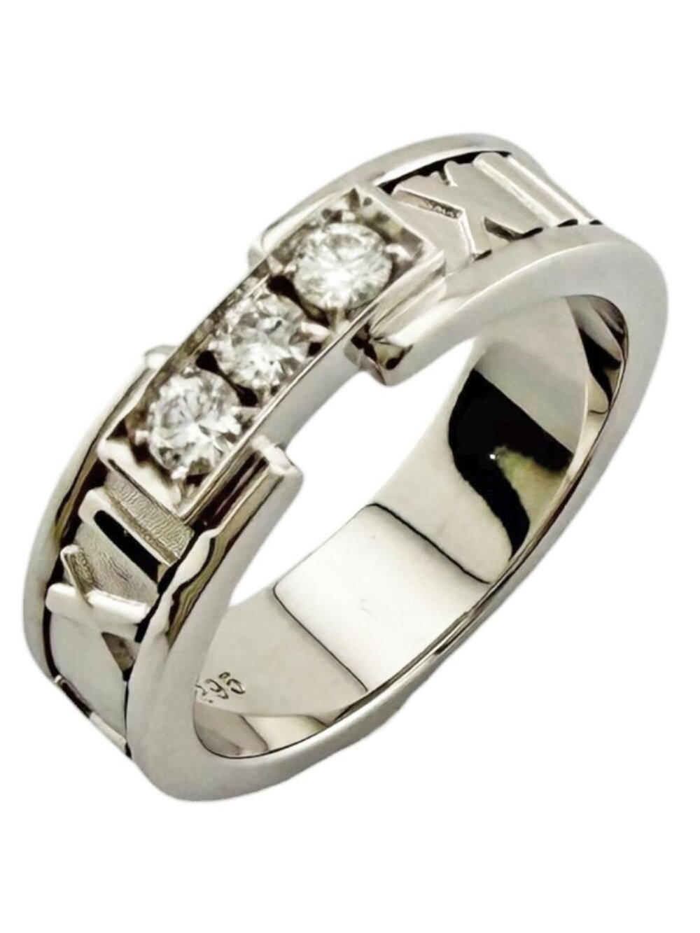 Tiffany & Co Atlas Ring 18k White Gold Diamond
